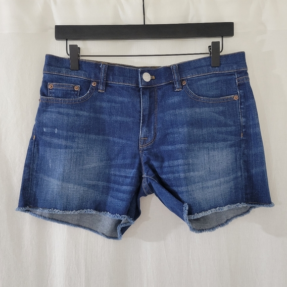 EUC J. Crew Indigo Denim High Waisted Denim Shorts Women's Size 28
